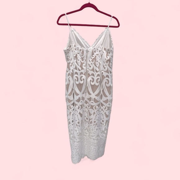 Bardot Gia Lace Midi Dress ivory cream size 10 L - Picture 4 of 14
